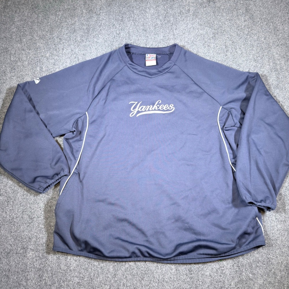 New York Yankees Pullover Mens XL Majestic Therma Base Navy Blue